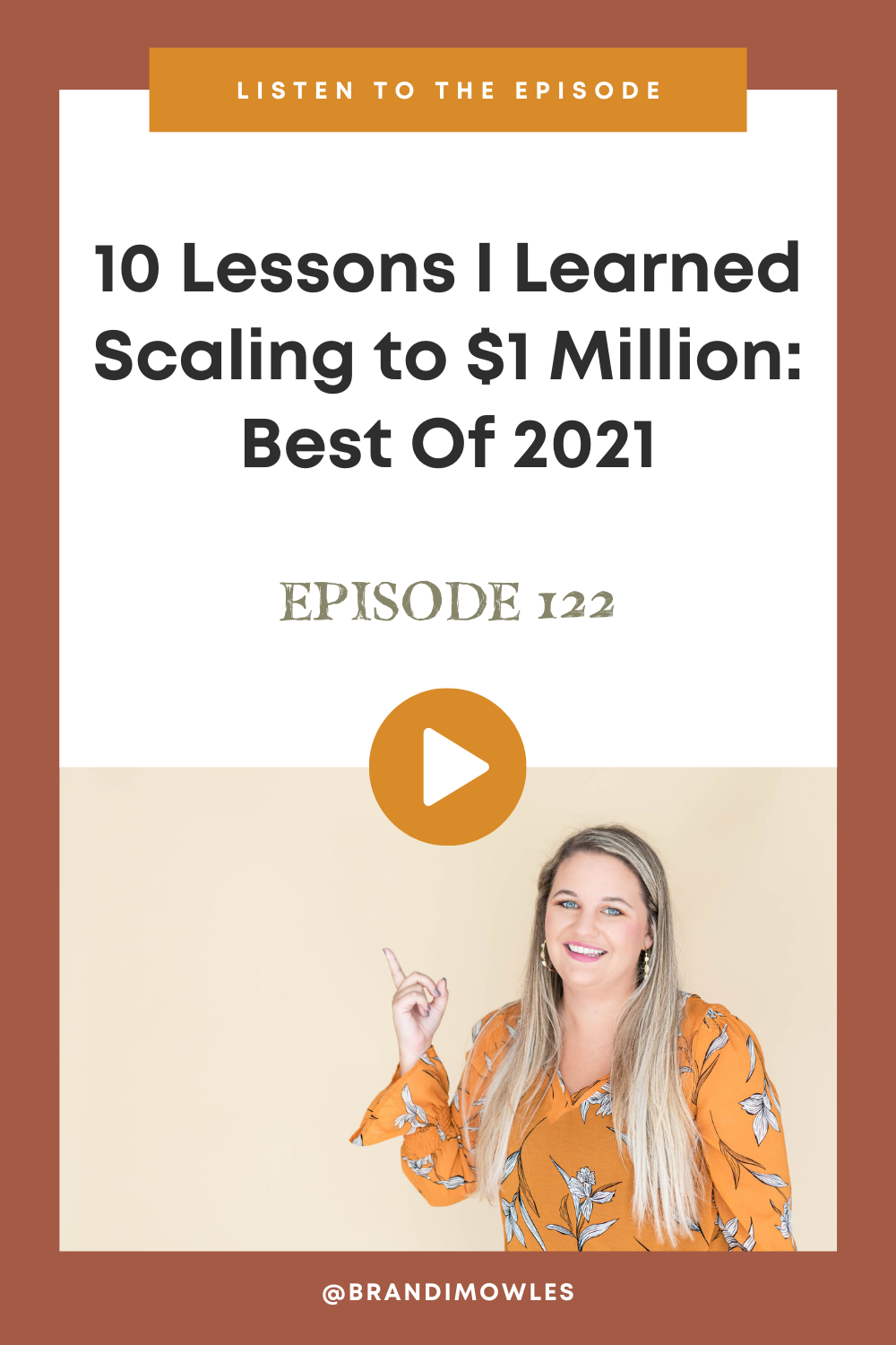 Image of Brandi Mowles on featured graphic for Serve Scale Soar podcast