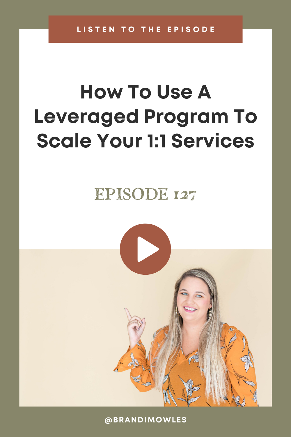 Image of Brandi Mowles on featured graphic for Serve Scale Soar podcast