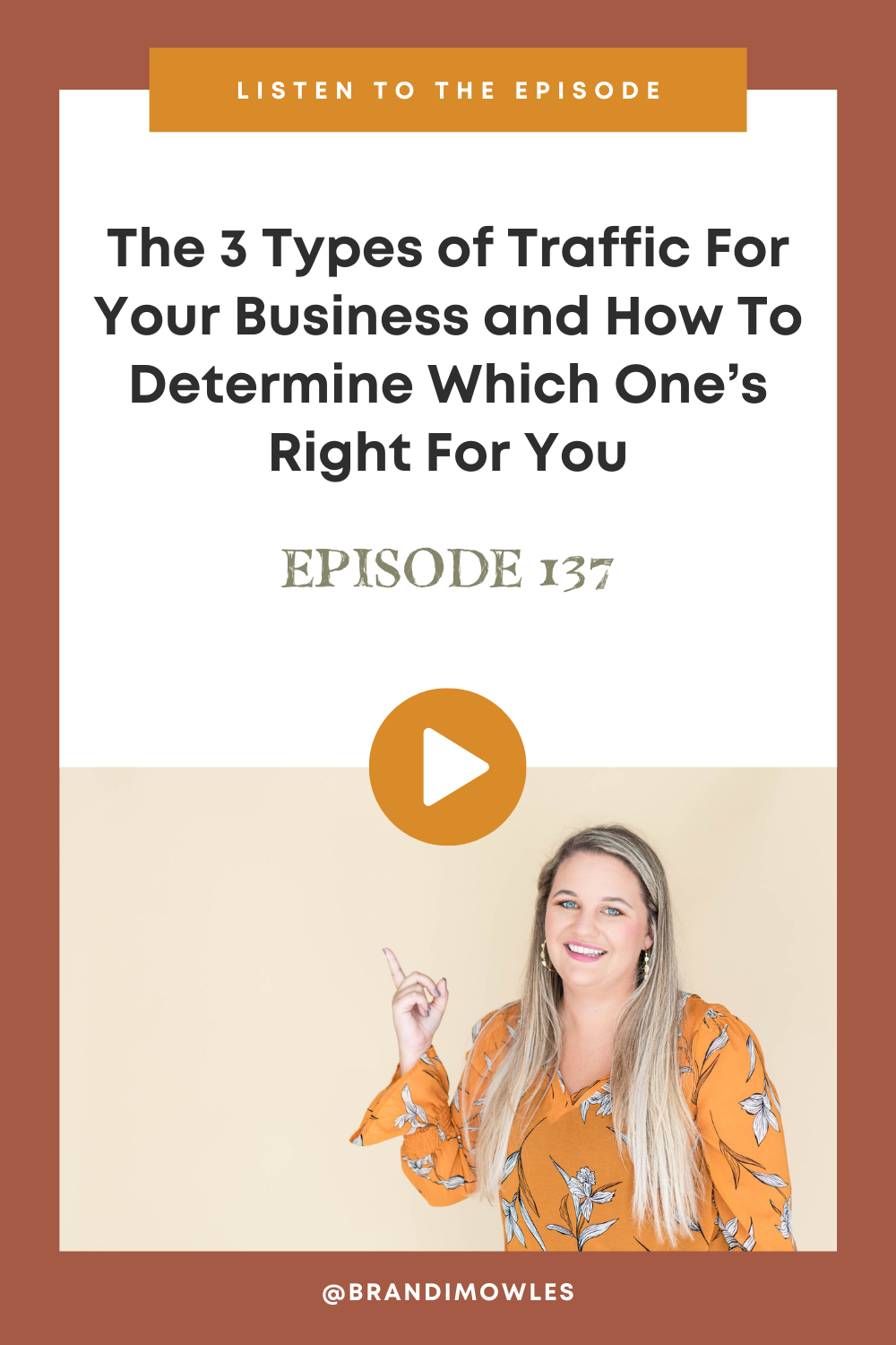 Image of Brandi Mowles on featured graphic for Serve Scale Soar® podcast