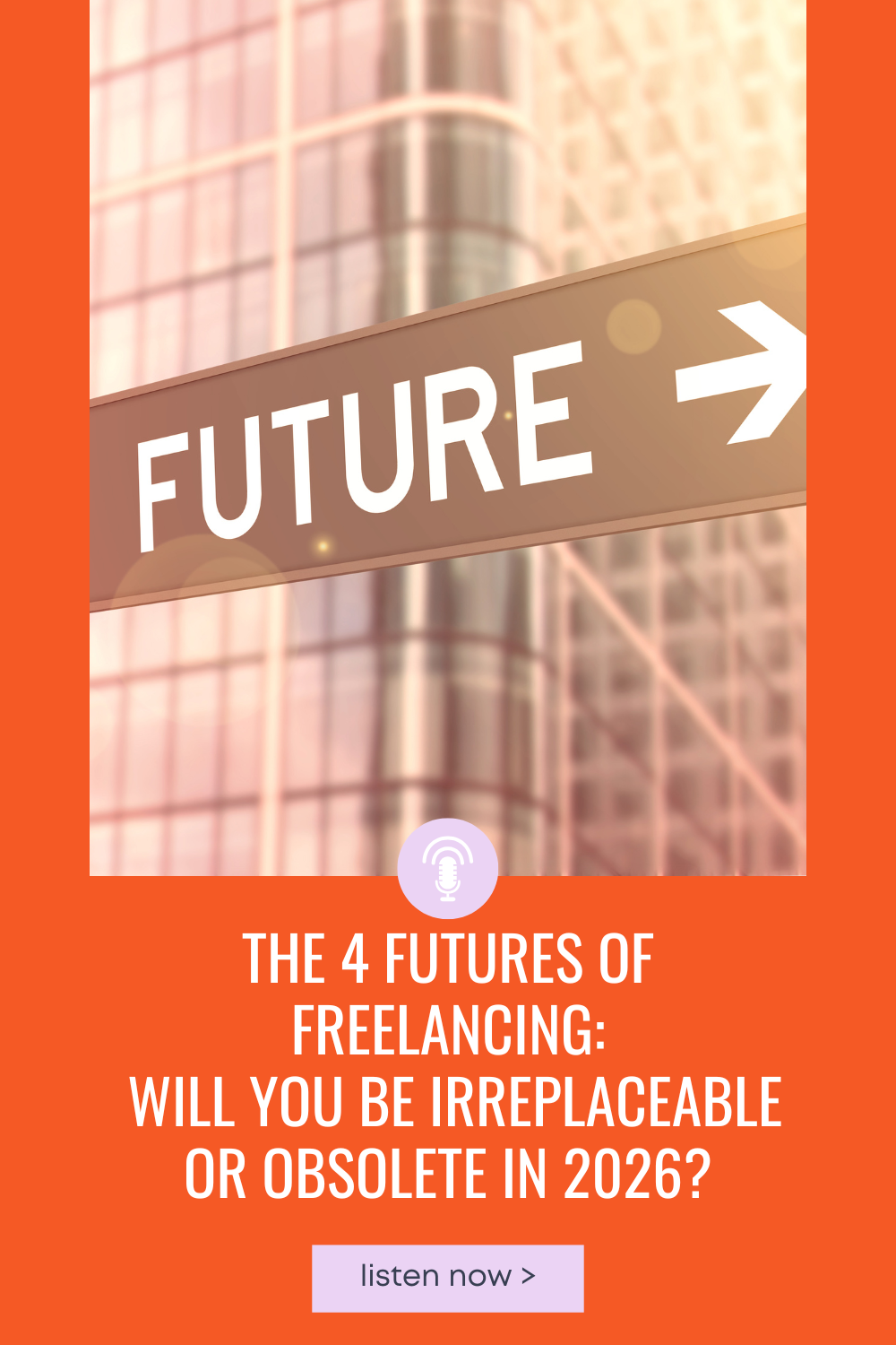 high-rise building with "future" street sign