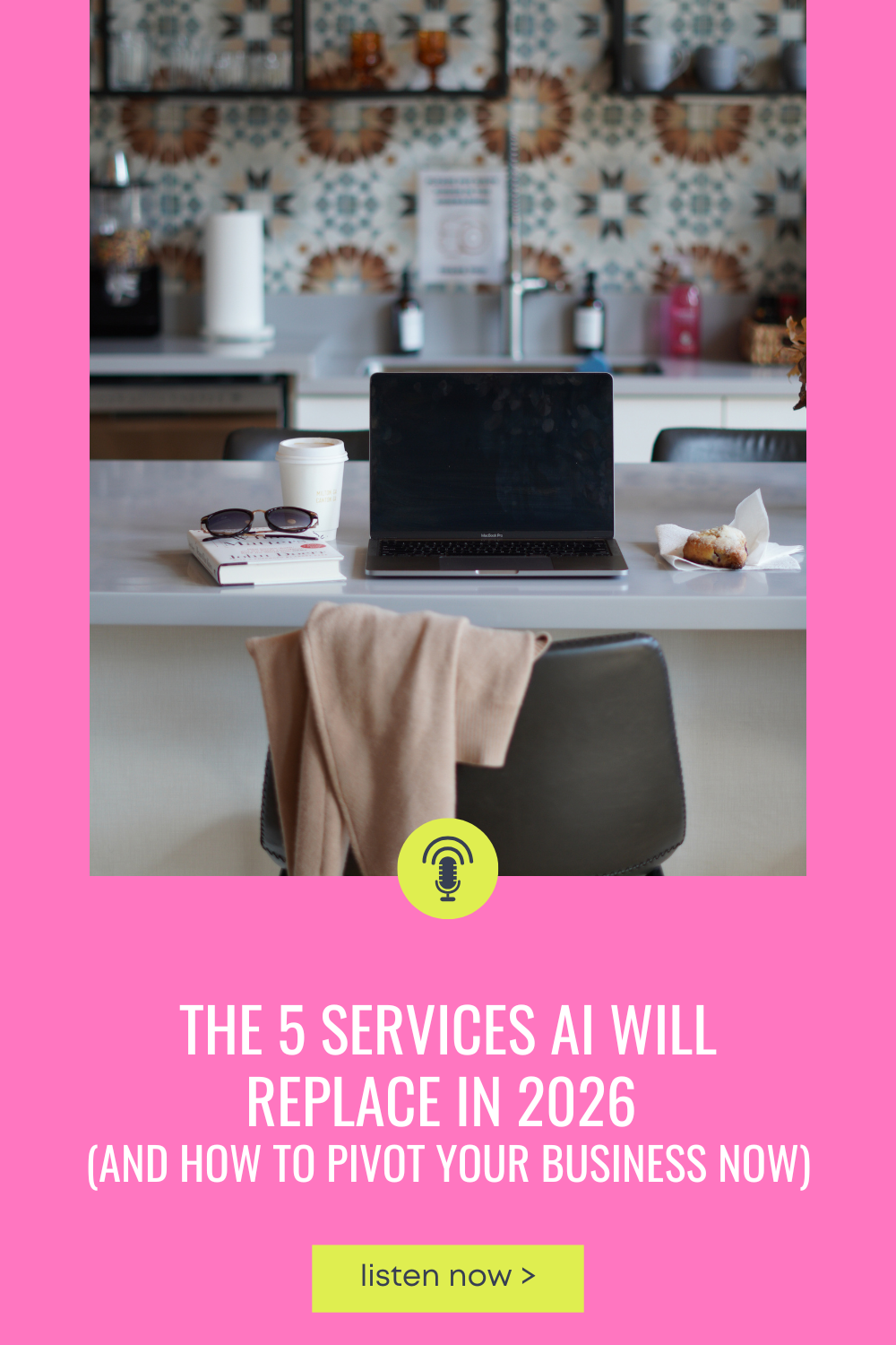 Desk with sweater on back of office chair