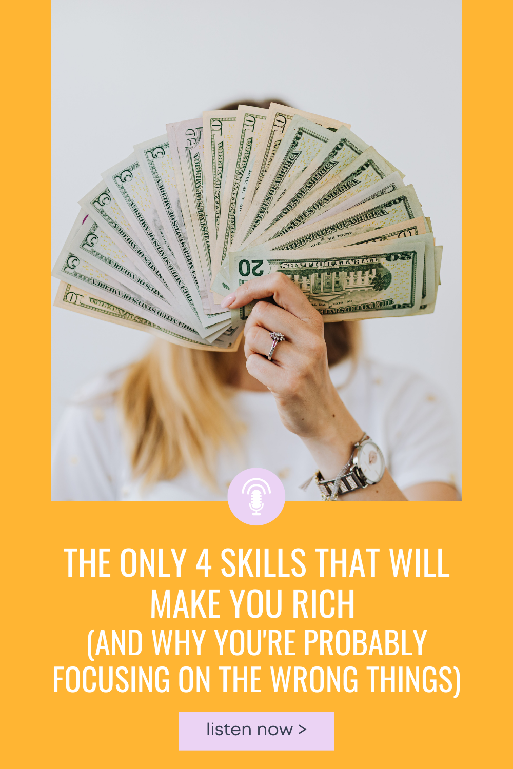 Woman fanning Cash in front of her face